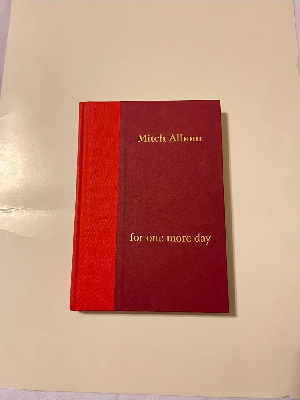 Mitch Albom For One More Day First Edition Hardcover Book Red Maroon 7.5